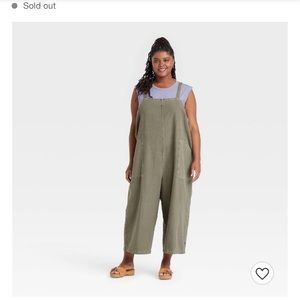 Brand new green utility overall jumpsuit